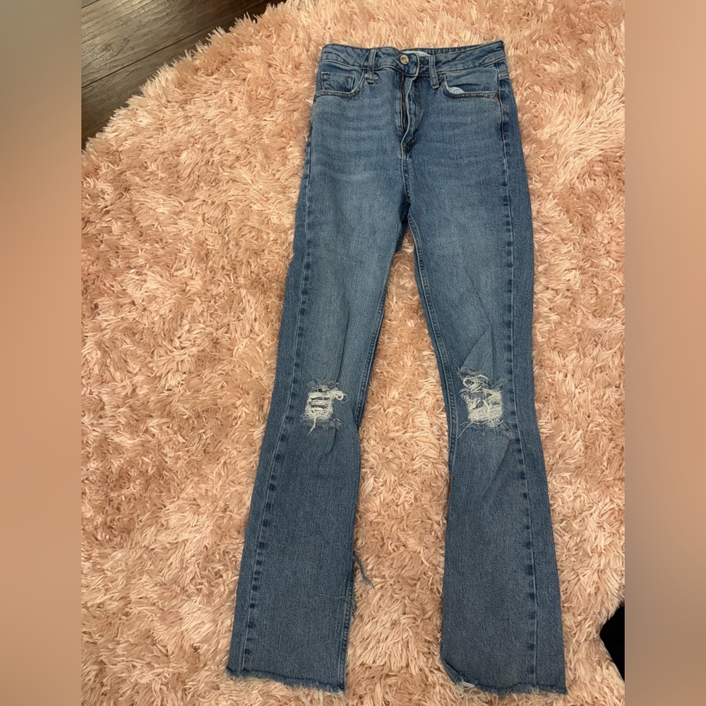 Zara split hem jeans